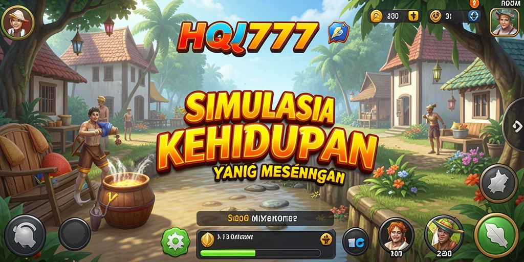 Tampilan gameplay <strong>HQ777</strong> yang menarik dan interaktif dalam simulasi kehidupan.