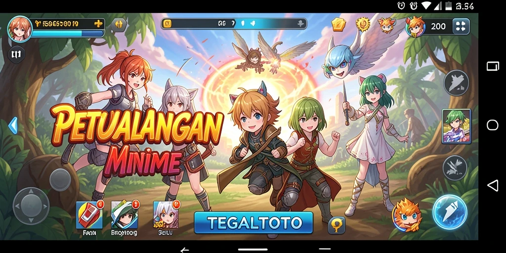 Tangkapan layar utama TEGALTOTO menampilkan pertarungan karakter Anime yang mendebarkan.