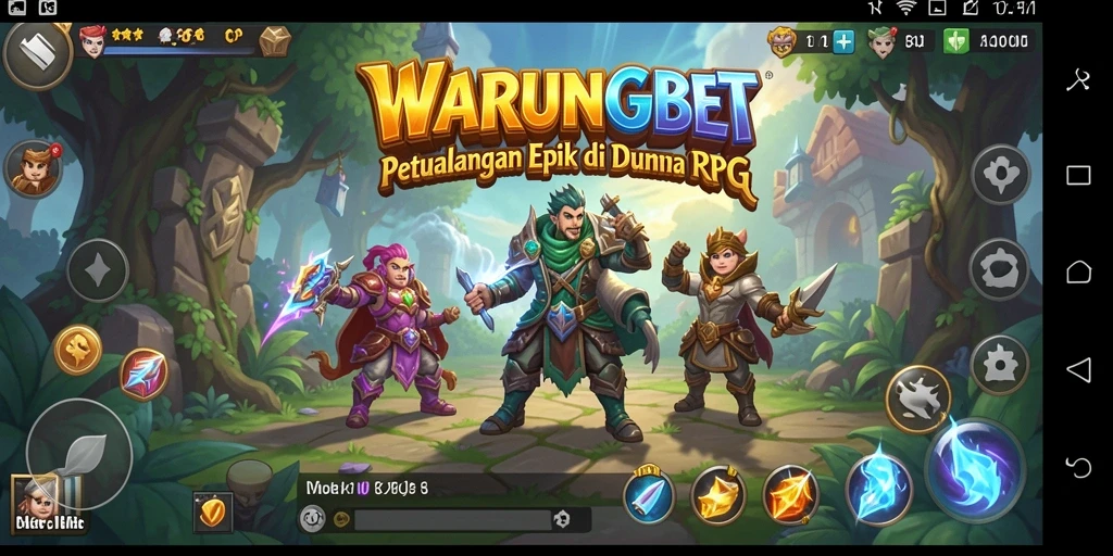 Tampilan utama gameplay WARUNGBET yang penuh aksi RPG.