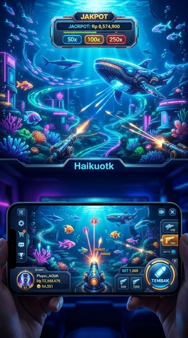 Fitur-fitur unggulan aplikasi haikuotk dalam layar utama.